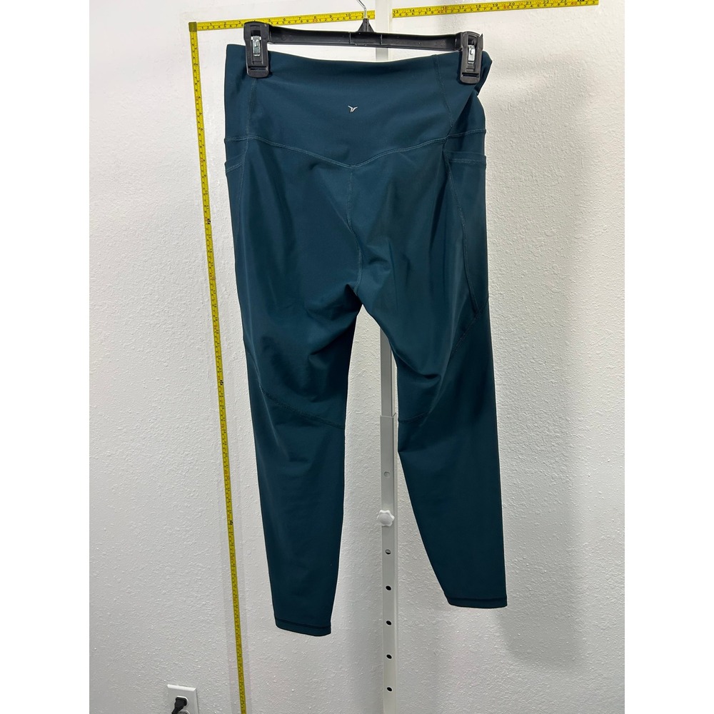 Old Navy Active‎ Elevate Leggings Teal Green Go-Dry High Rise Pockets Womens L